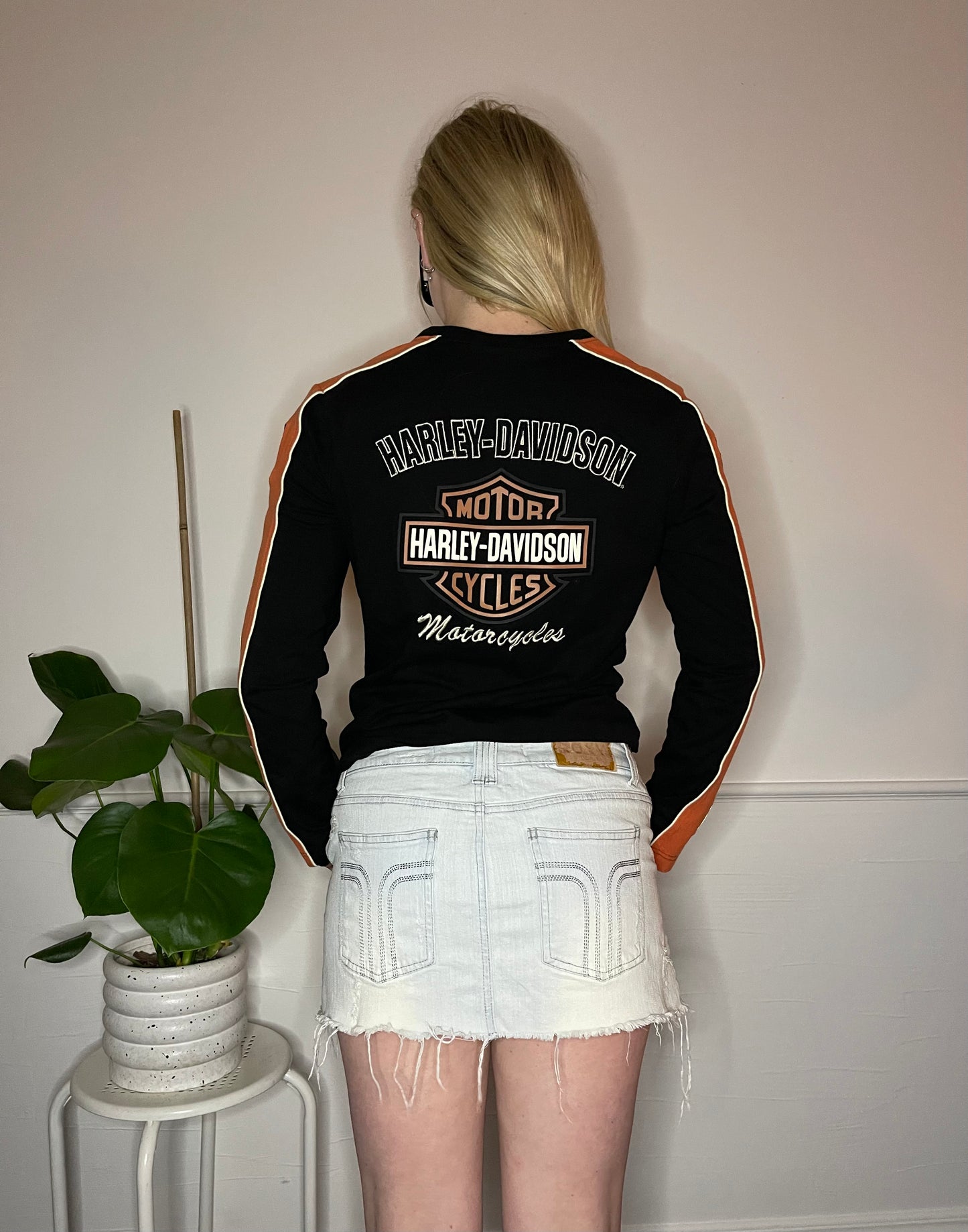 Harley Davidson Embroidered Long Sleeve Top