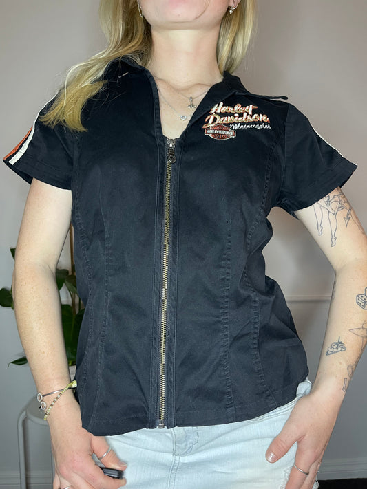 Harley Davidson 90’s Zip Up Mechanic Top