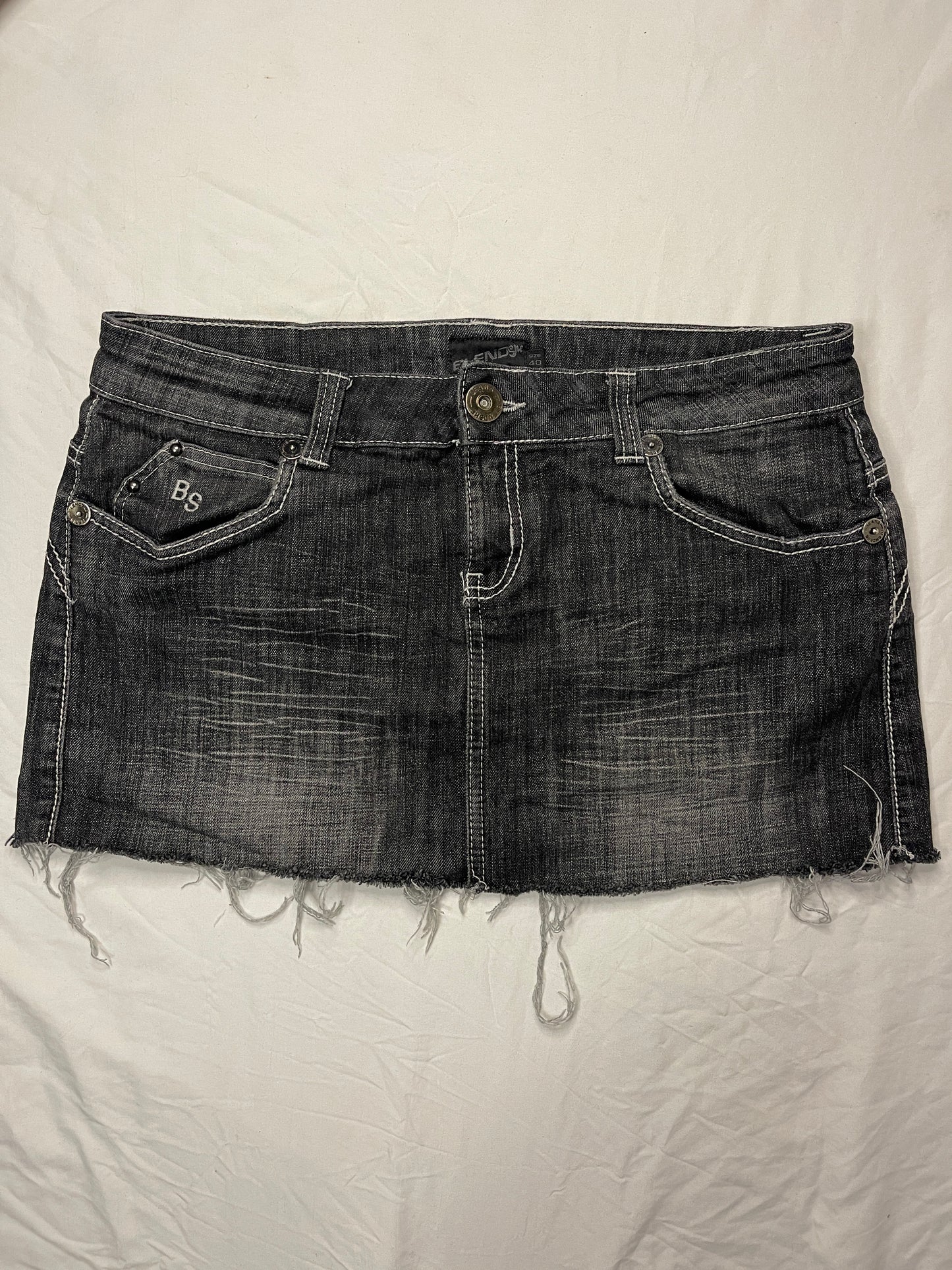 BlendShe Dark Wash Denim Mini Skirt