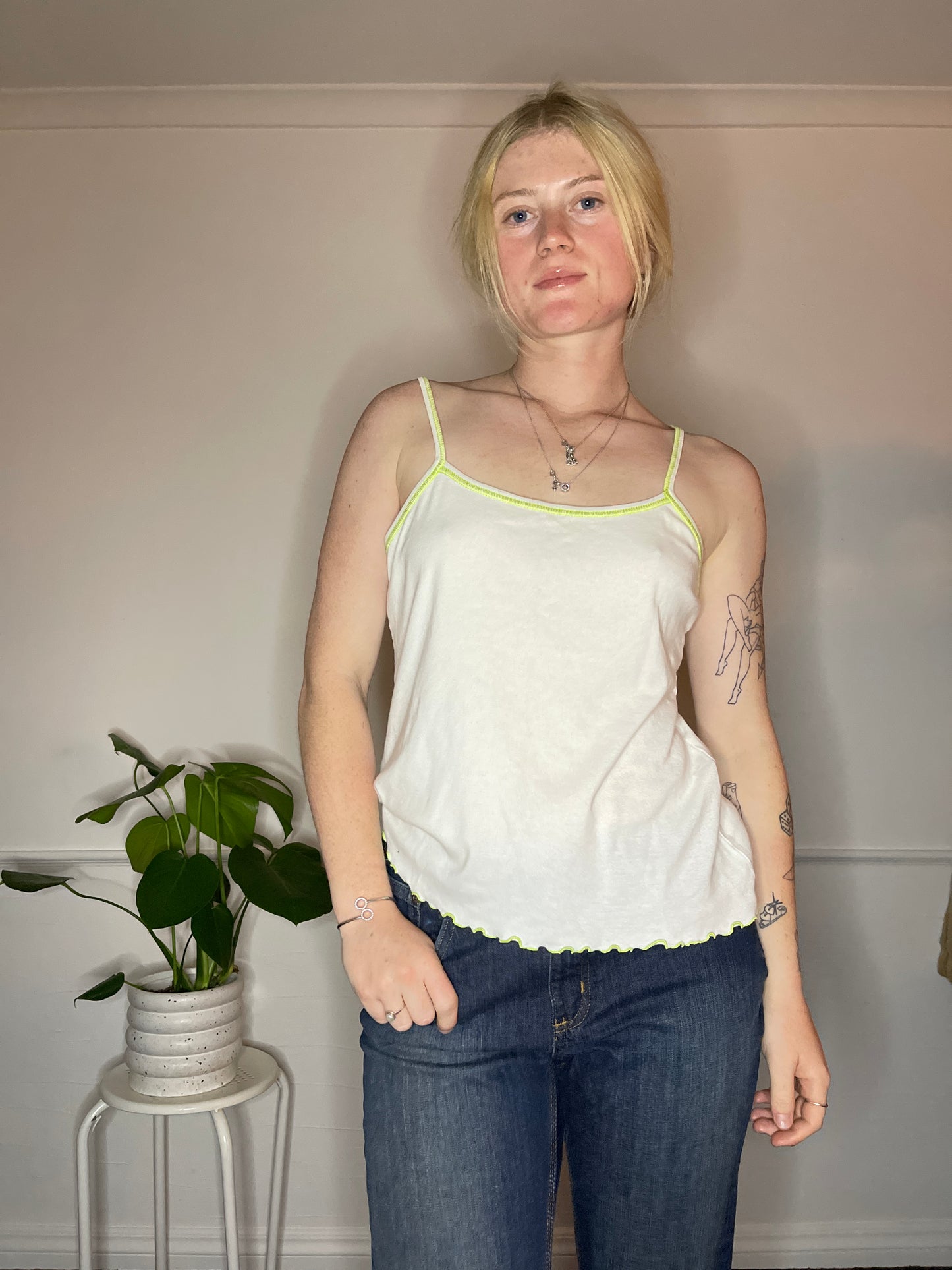 Vintage Lettuce Hem Tank Top